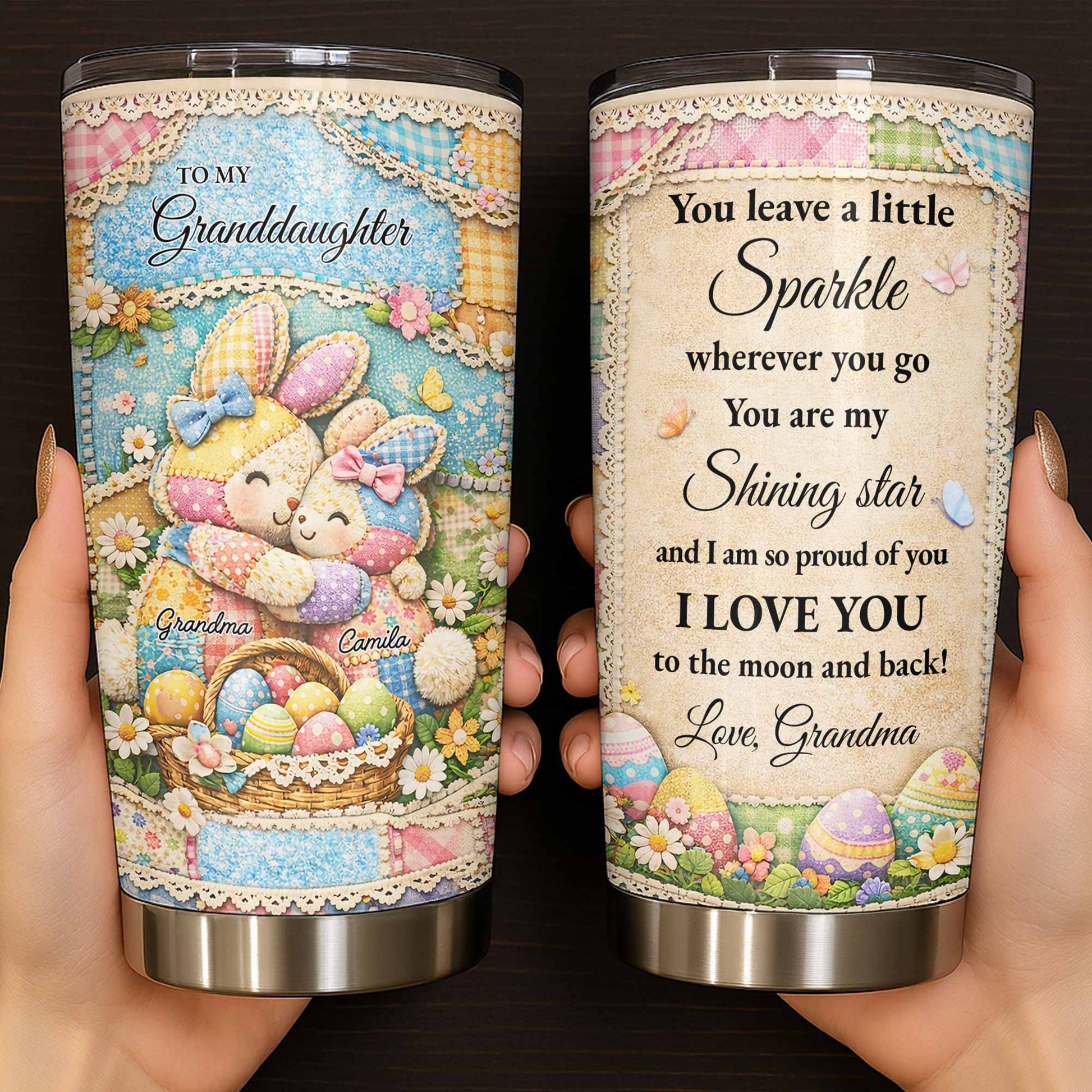 To My Granddaughter Sparkle Wherever You Go Rabbits And Easter Eggs