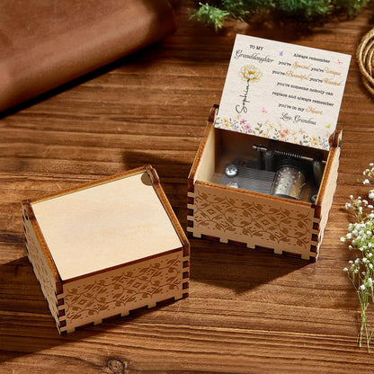 To My Granddaughter Always Remember You Are Special Unique Beautiful Birth Flowers - Custom Music Box With "You Are My Sunshine" Tune - GDT879_MZB