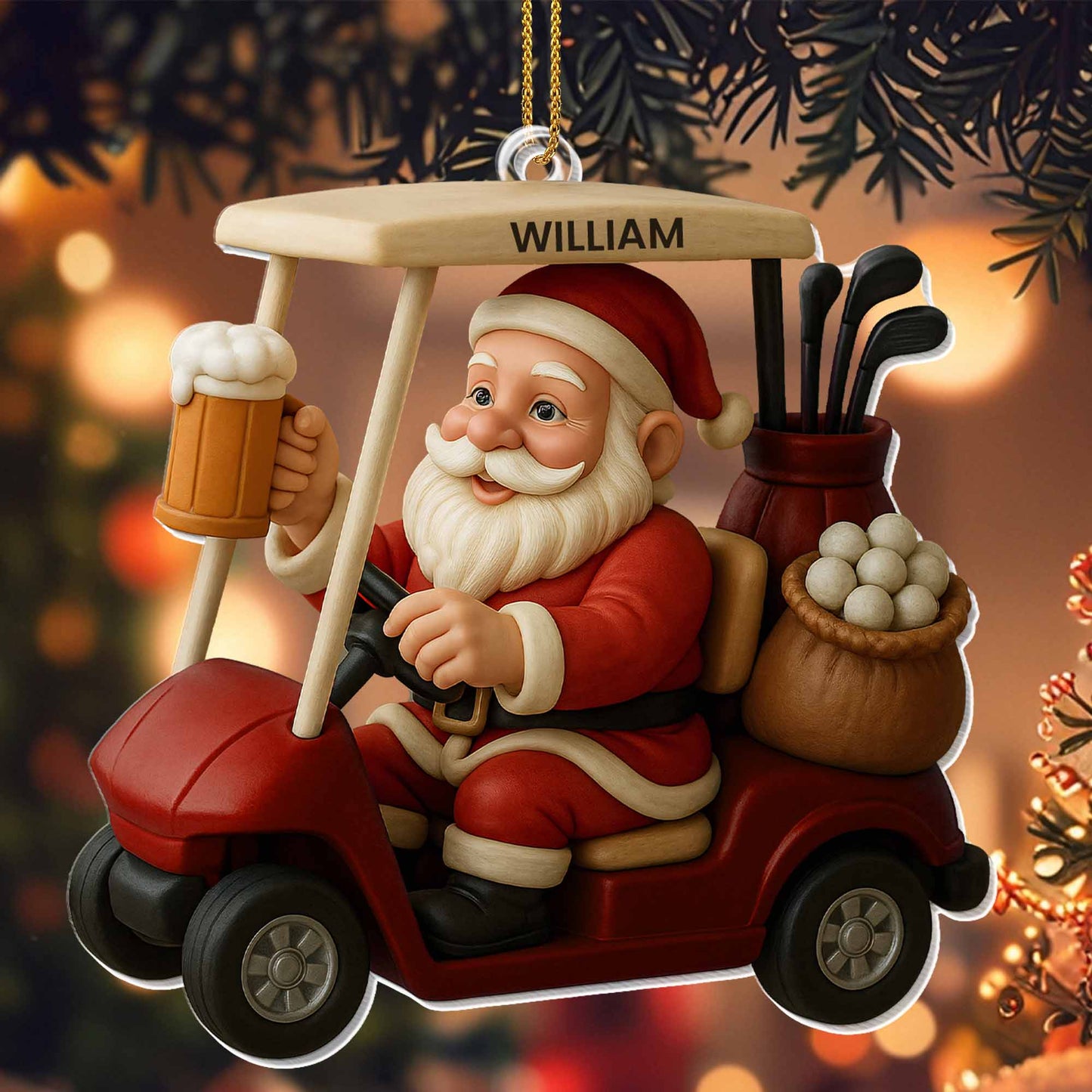 Santa Claus Ready To Golf