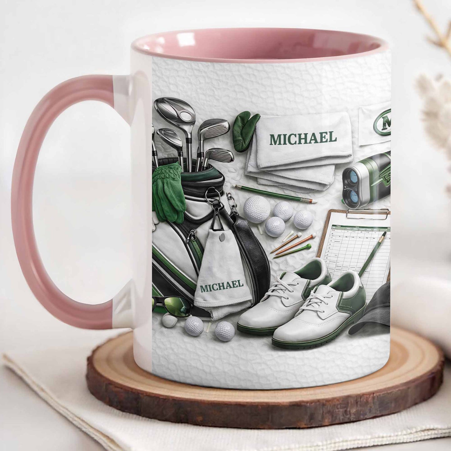 Customizable Golf Enthusiast Design With Clubs And Balls