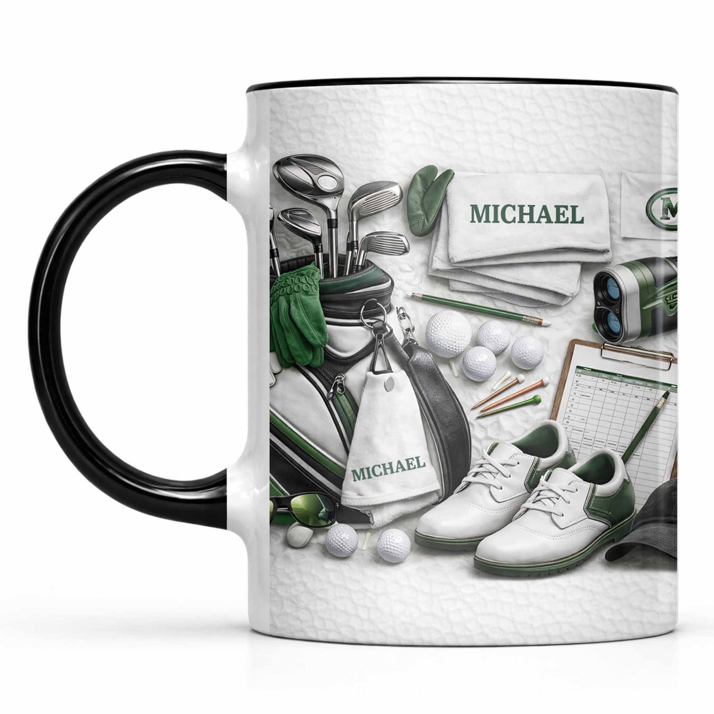 Customizable Golf Enthusiast Design With Clubs And Balls