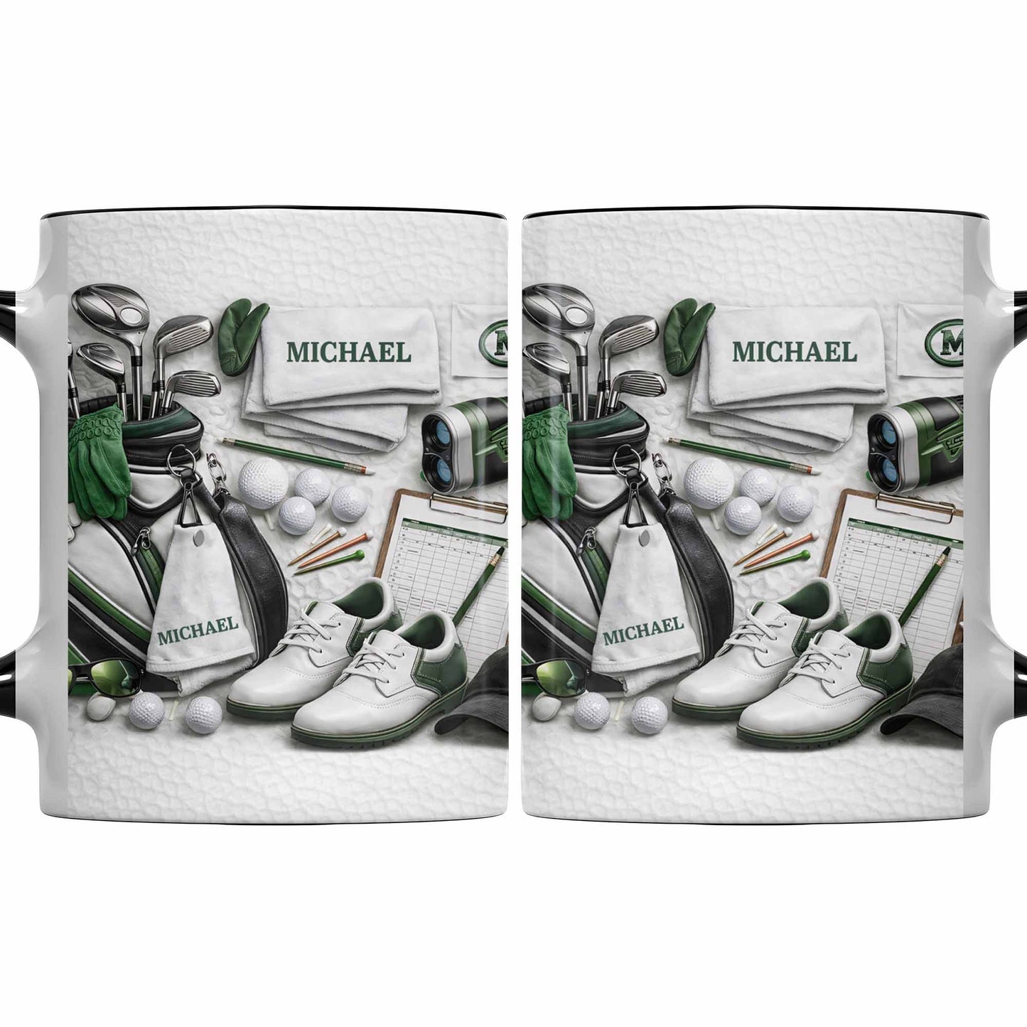 Customizable Golf Enthusiast Design With Clubs And Balls