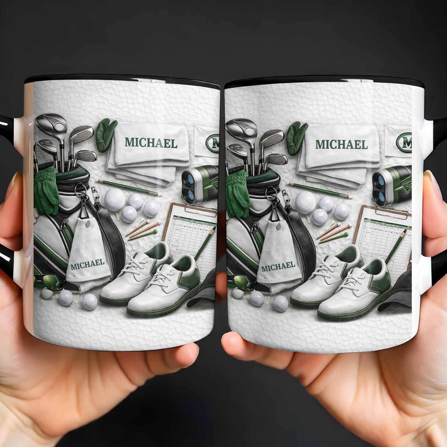 Customizable Golf Enthusiast Design With Clubs And Balls