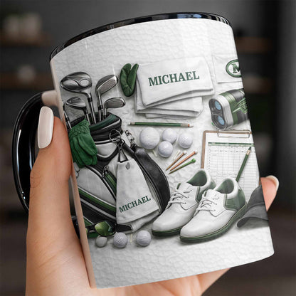 Customizable Golf Enthusiast Design With Clubs And Balls