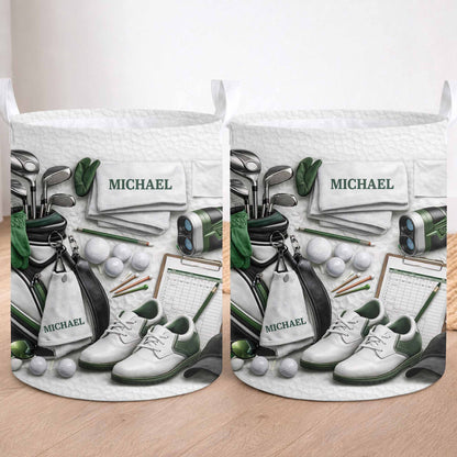 Master Of The Green Golf Clubs And Balls With 3D Effect - Personalized Basket - GOLF012_BASK