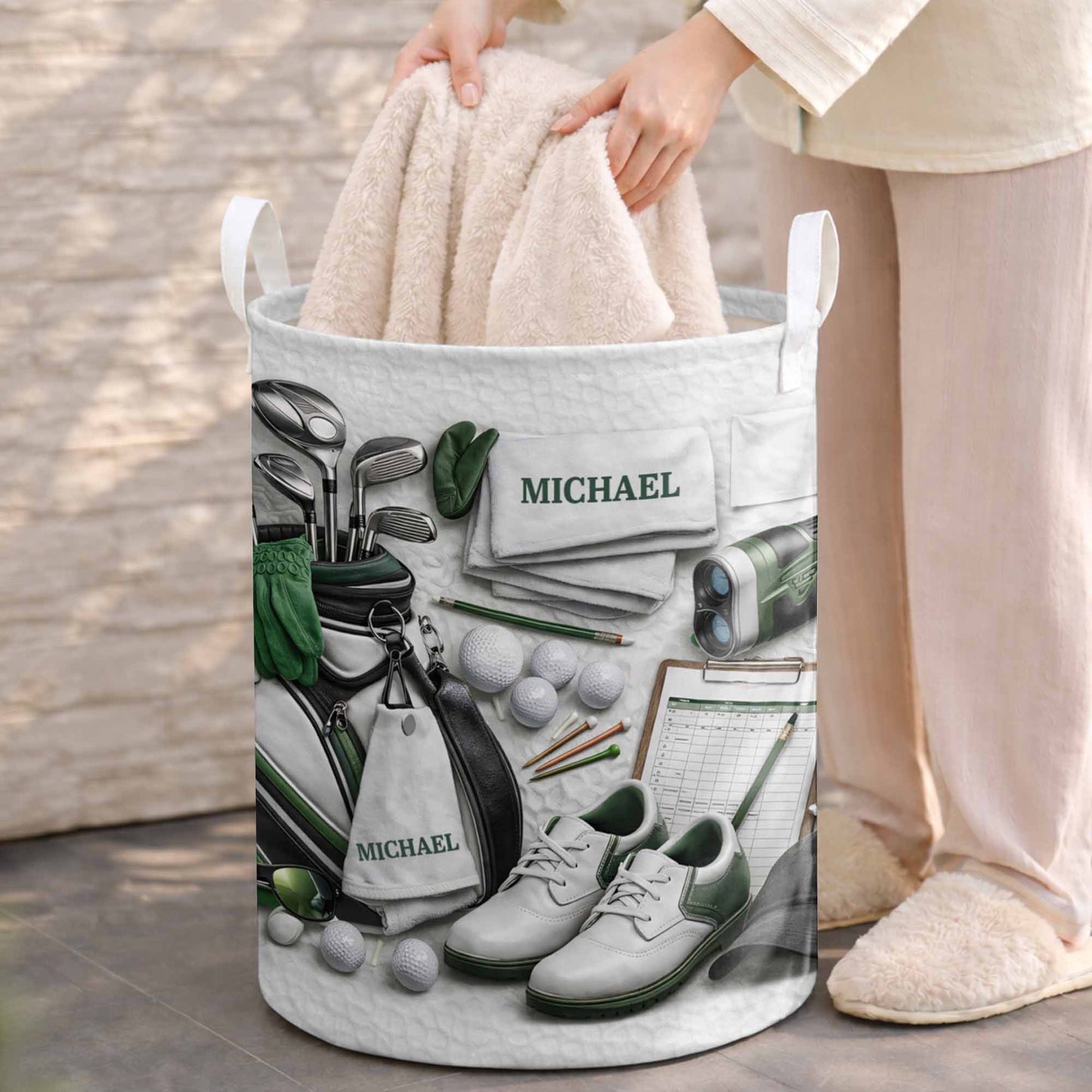 Master Of The Green Golf Clubs And Balls With 3D Effect - Personalized Basket - GOLF012_BASK