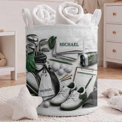 Master Of The Green Golf Clubs And Balls With 3D Effect - Personalized Basket - GOLF012_BASK