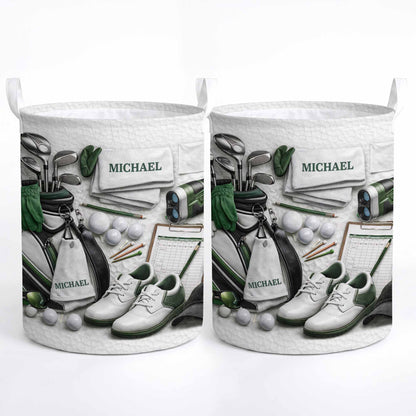 Master Of The Green Golf Clubs And Balls With 3D Effect - Personalized Basket - GOLF012_BASK
