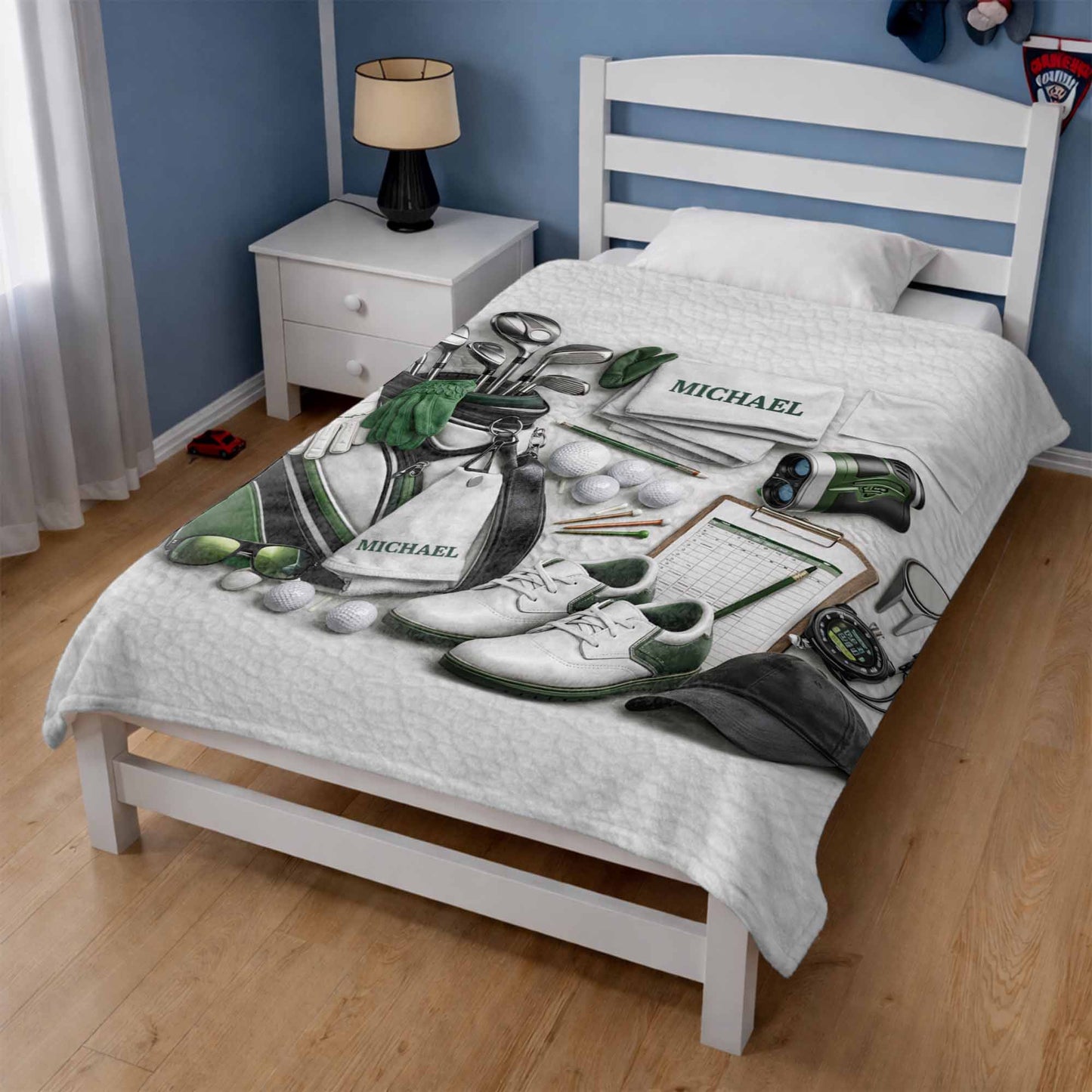 Golf Gear Collection For The Pro With 3D Effect Clubs And Balls - Personalized Custom Blanket - GOLF012_BLK