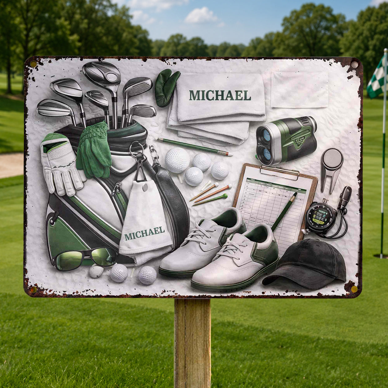 Golf Life Is The Best Life With Golf Clubs And Equipment - Personalized Metal Sign - GOLF012_MSIGN