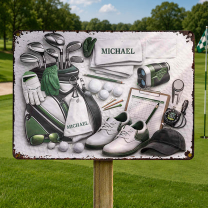 Golf Life Is The Best Life With Golf Clubs And Equipment - Personalized Metal Sign - GOLF012_MSIGN