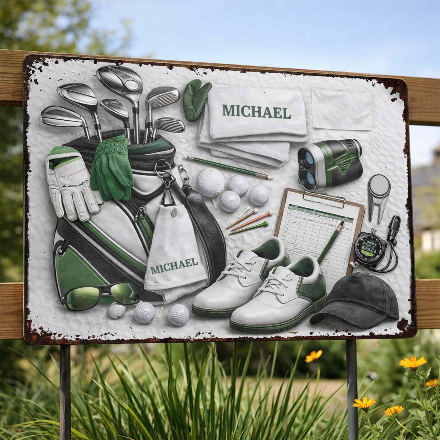 Golf Life Is The Best Life With Golf Clubs And Equipment - Personalized Metal Sign - GOLF012_MSIGN