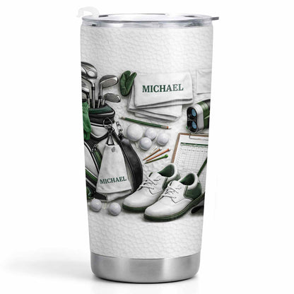 Golf Enthusiast Personalized Tumbler Featuring Clubs and Balls - Personalized Custom Stainless Steel Tumbler 20oz 30oz - GOLF012_TB