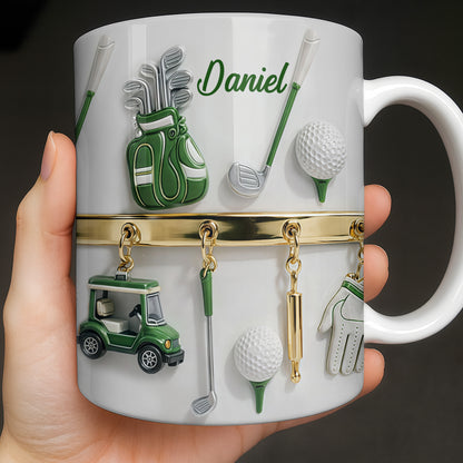 Customized Name, Golf Bag, Clubs, Balls, And Cart