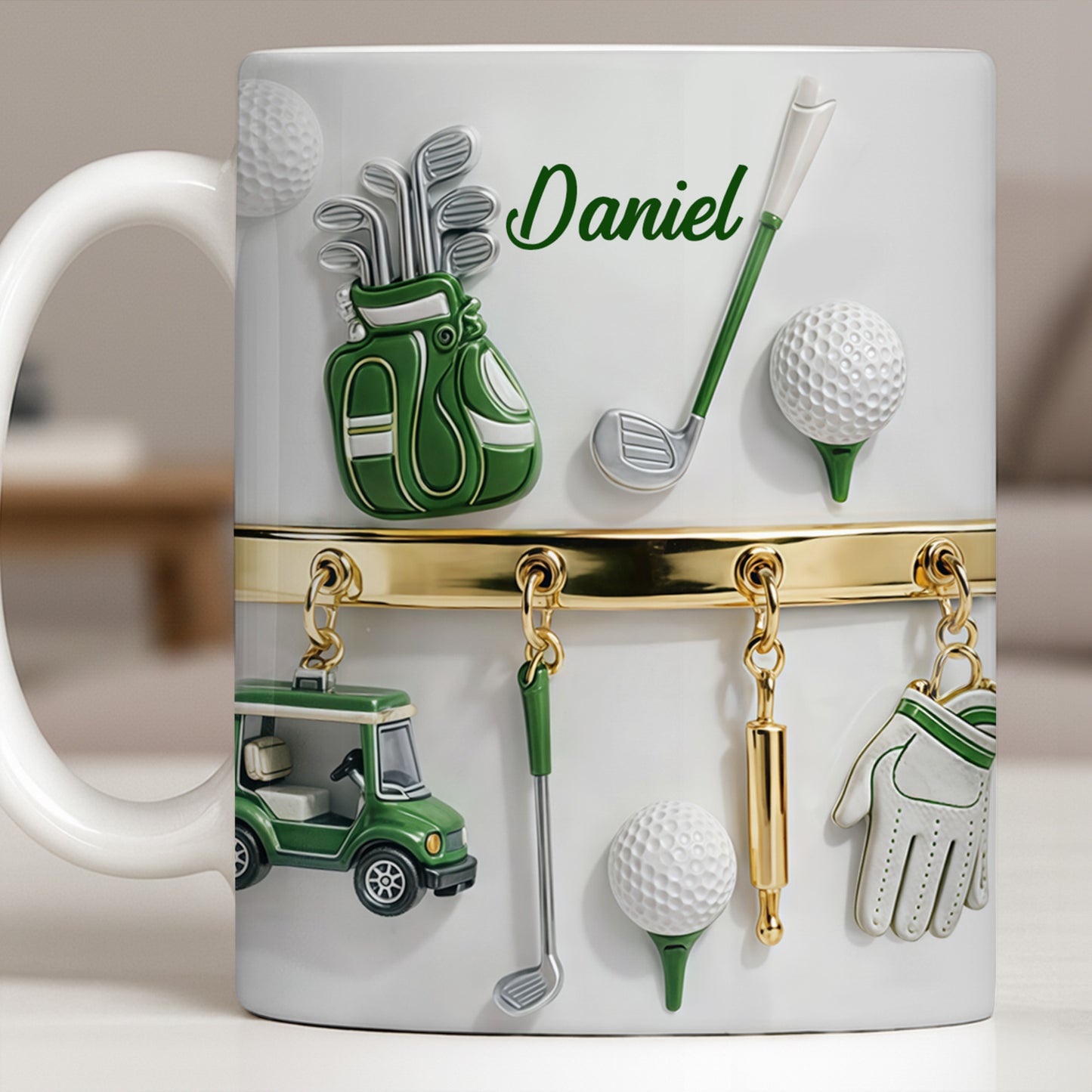 Customized Name, Golf Bag, Clubs, Balls, And Cart