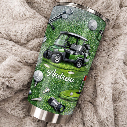 Eat Sleep Golf Repeat With Golf Cart And Clubs