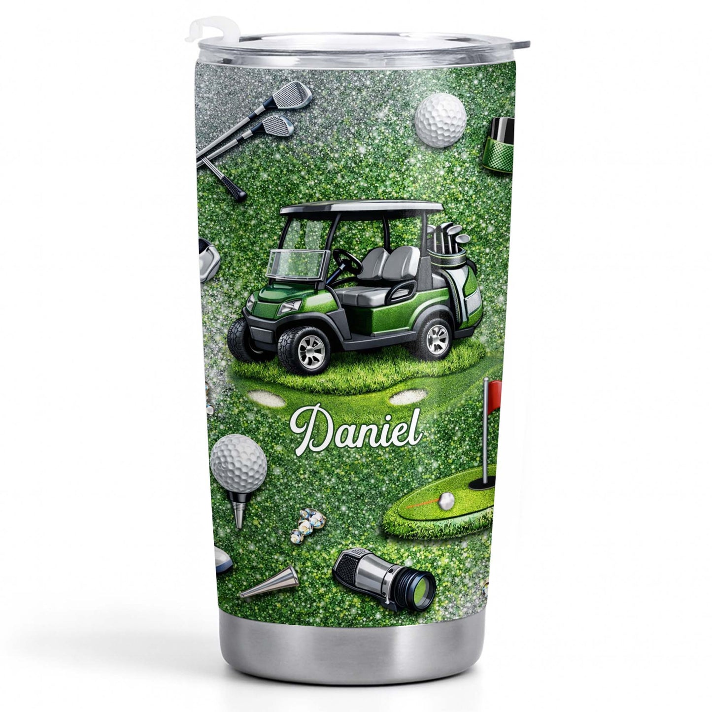 Eat Sleep Golf Repeat With Golf Cart And Clubs