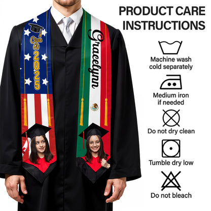 Class Of 2025, American Flag, Graduation Cap, Stars