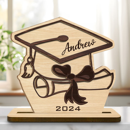 Celebrate Achievements With A Customizable Graduation Wood Plaque, Graduation Cap, Diploma, Tassel