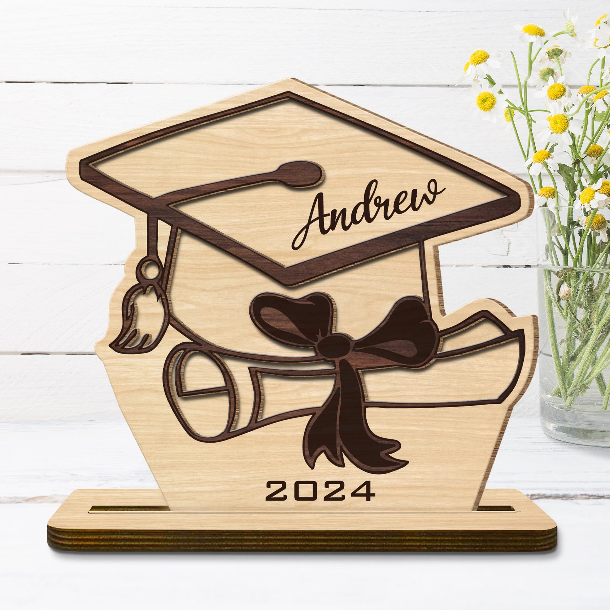 Celebrate Achievements With A Customizable Graduation Wood Plaque, Graduation Cap, Diploma, Tassel