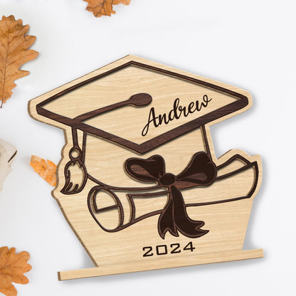 Celebrate Achievements With A Customizable Graduation Wood Plaque, Graduation Cap, Diploma, Tassel