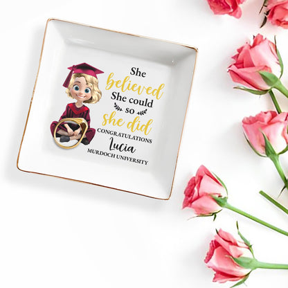 She Believed She Could So She Did Congratulations, Graduation Cap And Animated Character