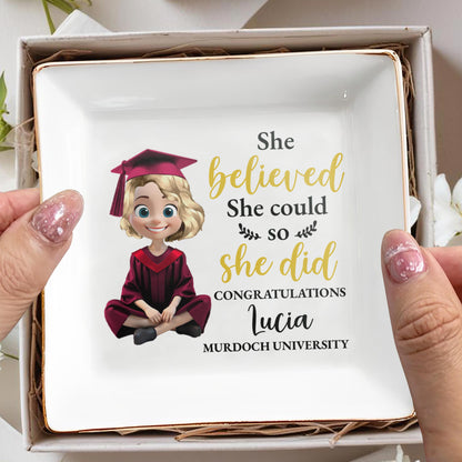 She Believed She Could So She Did Congratulations, Graduation Cap And Animated Character