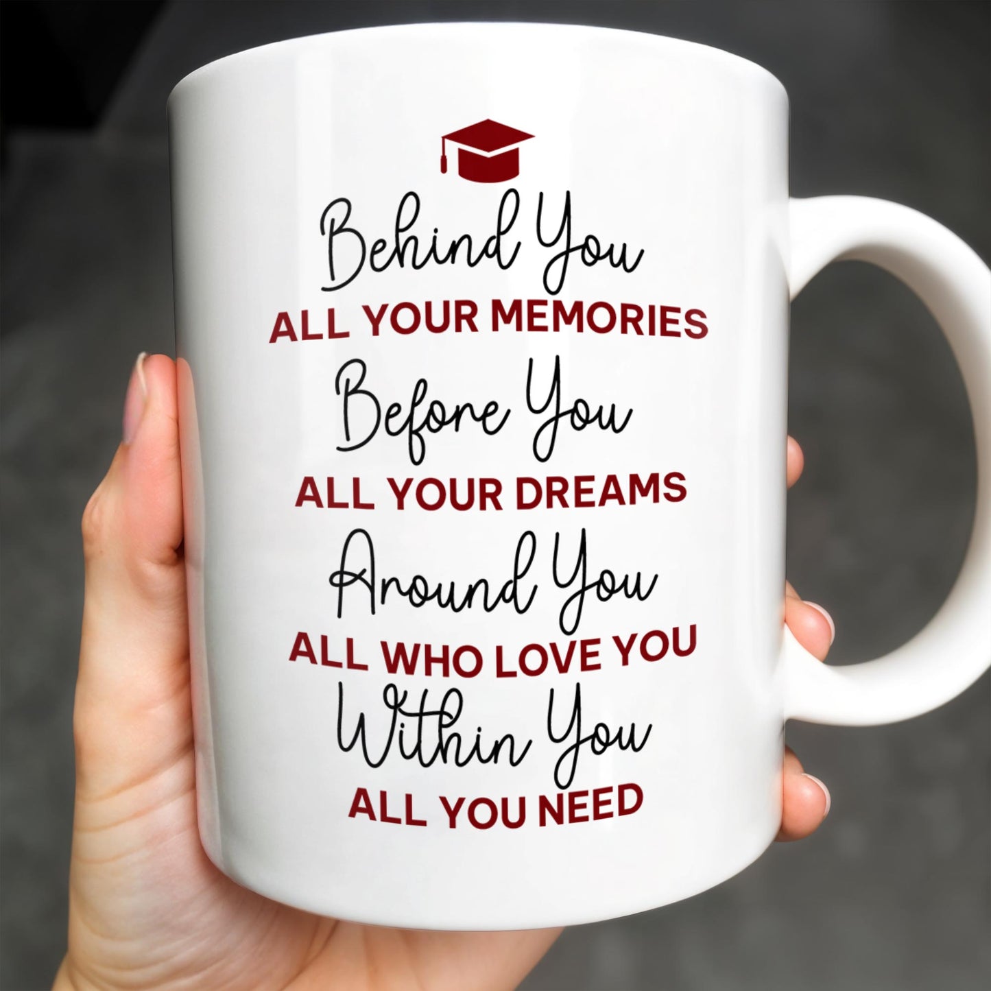 Behind You All Your Memories, Graduation Cap And Diploma