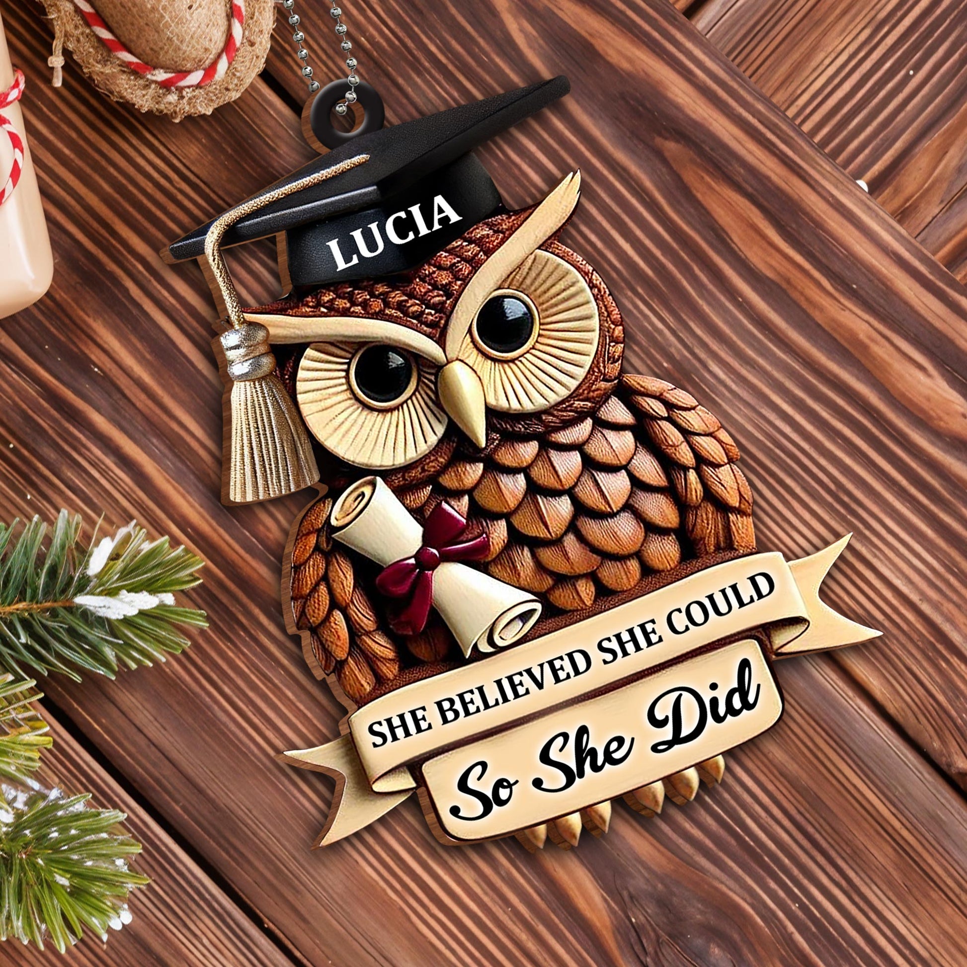 She Believed She Could So She Did, Owl With Graduation Cap