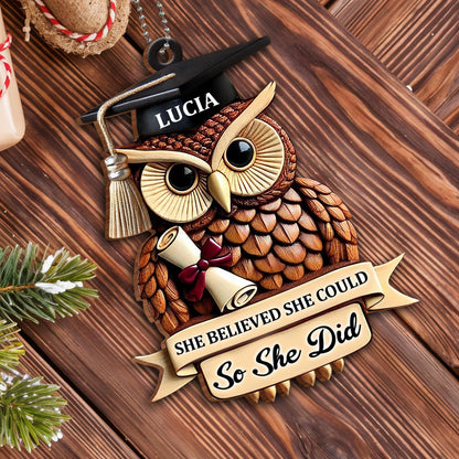 She Believed She Could So She Did, Owl With Graduation Cap