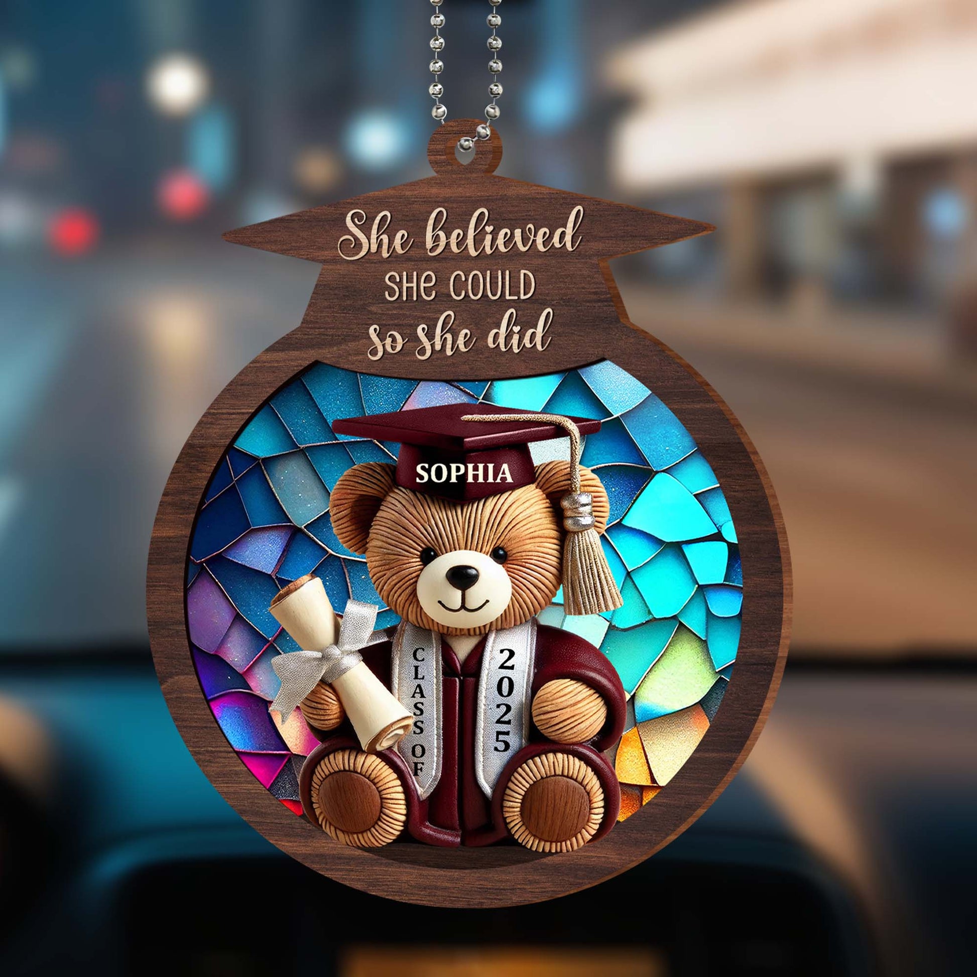 She Believed She Could So She Did, Teddy Bear, Graduation Cap