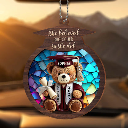 She Believed She Could So She Did, Teddy Bear, Graduation Cap