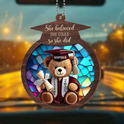 She Believed She Could So She Did, Teddy Bear, Graduation Cap