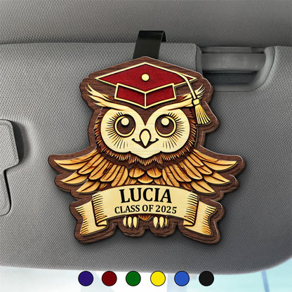 Wise Owl in Graduation Attire Visor Clip