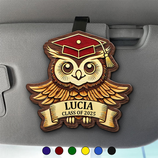 Wise Owl in Graduation Attire Visor Clip