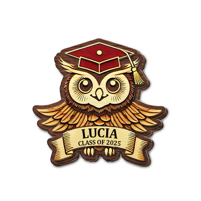 Wise Owl in Graduation Attire Visor Clip