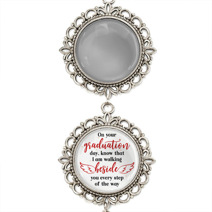 On Your Graduation Day, Know That I Am Walking Beside You, Angel Wing And Pendant Charm