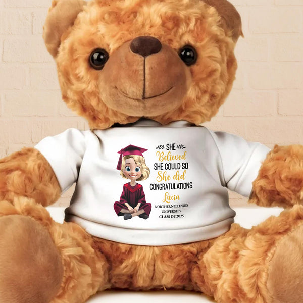 She Believed She Could So She Did, Graduation Cap And Animated Girl