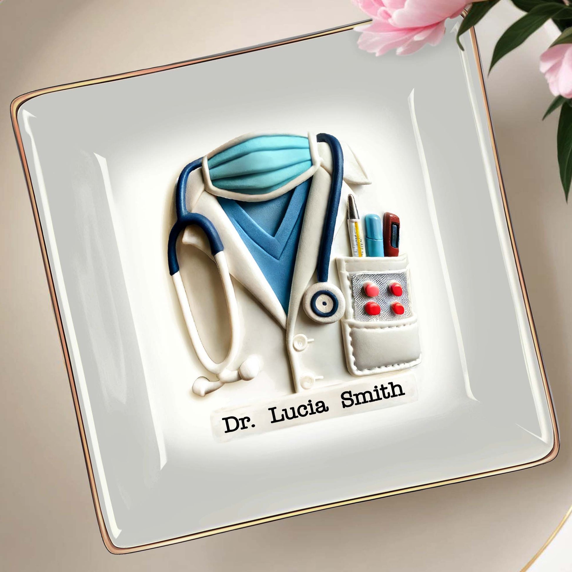 Celebrate A Caring Heart, Stethoscope And Medical Coat