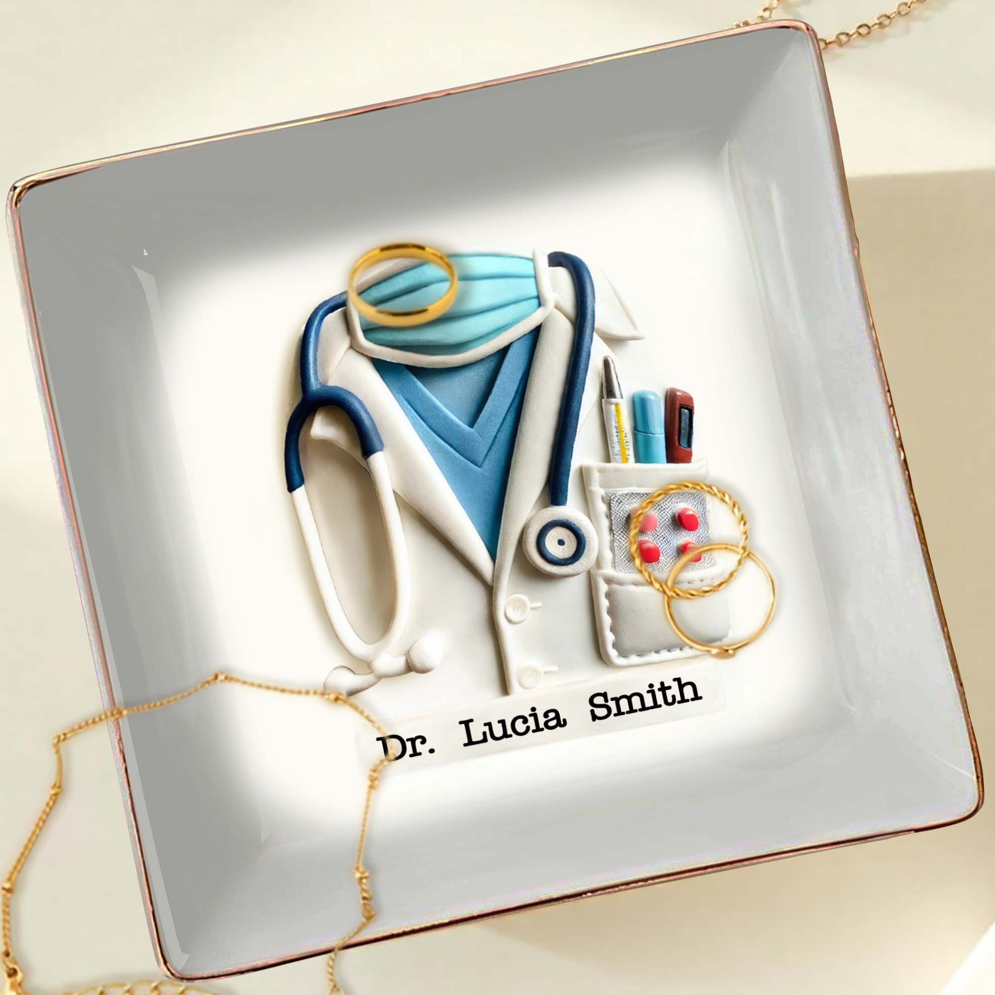 Celebrate A Caring Heart, Stethoscope And Medical Coat