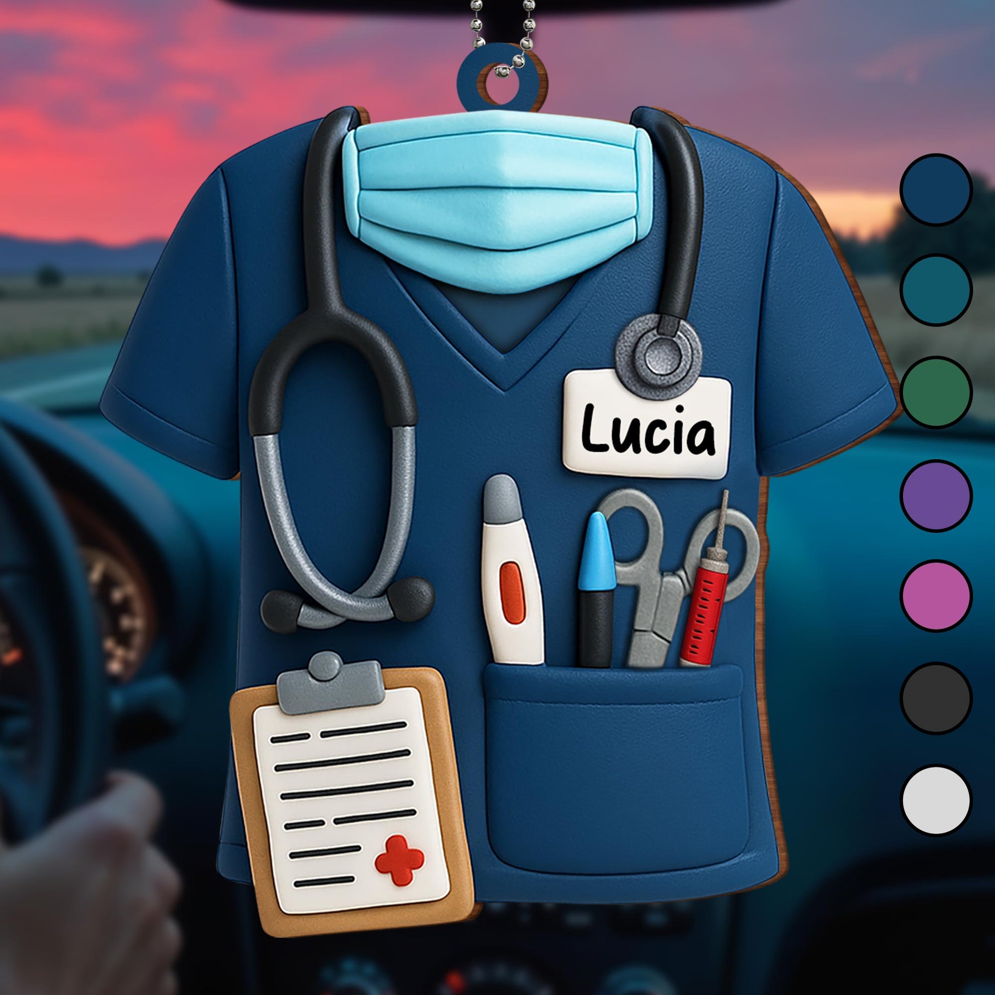 Celebrate Your Favorite Nurse With This Custom Nurse Ornament, Nurse Uniform and Medical Instruments