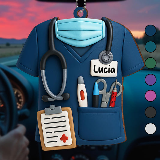 Celebrate Your Favorite Nurse With This Custom Nurse Ornament, Nurse Uniform and Medical Instruments