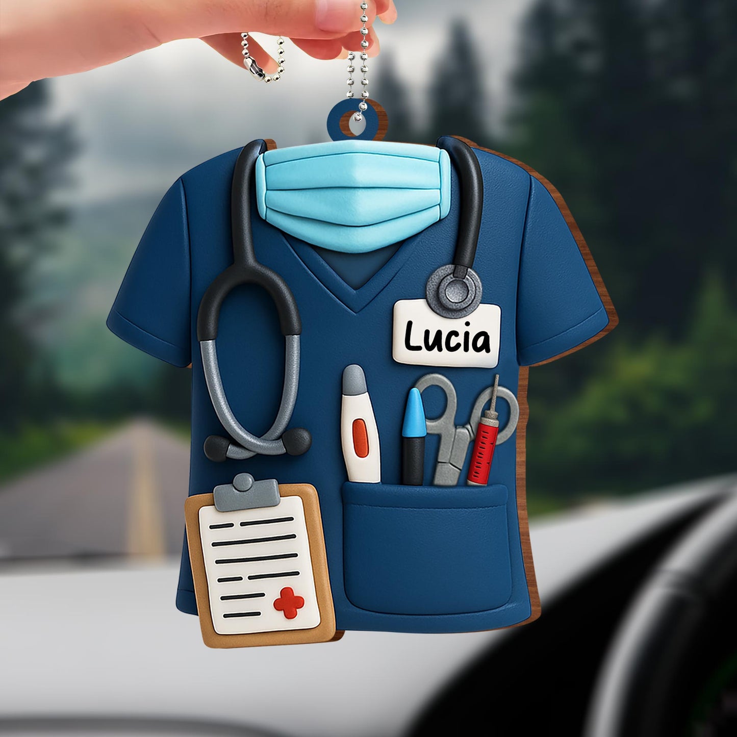 Celebrate Your Favorite Nurse With This Custom Nurse Ornament, Nurse Uniform and Medical Instruments