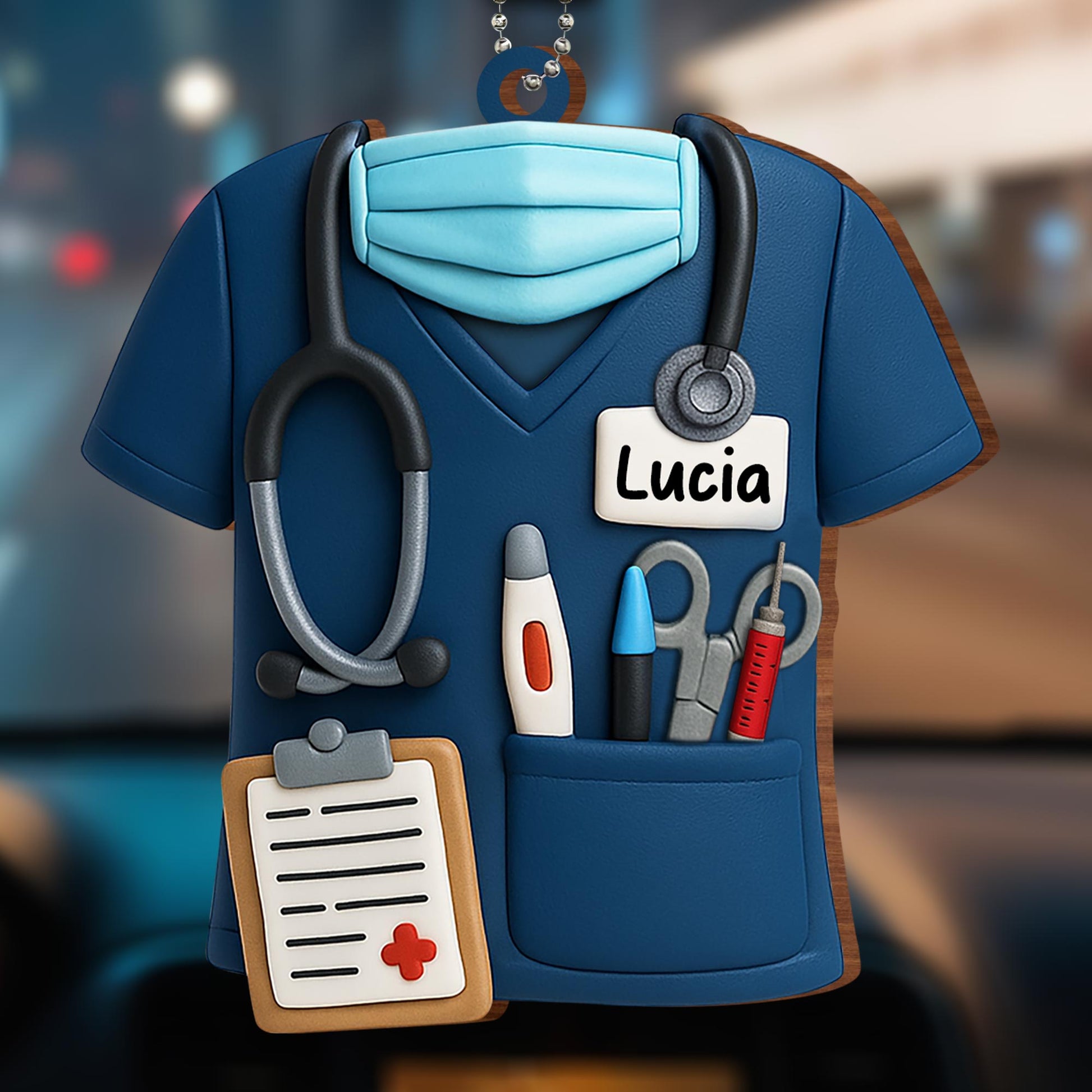 Celebrate Your Favorite Nurse With This Custom Nurse Ornament, Nurse Uniform and Medical Instruments