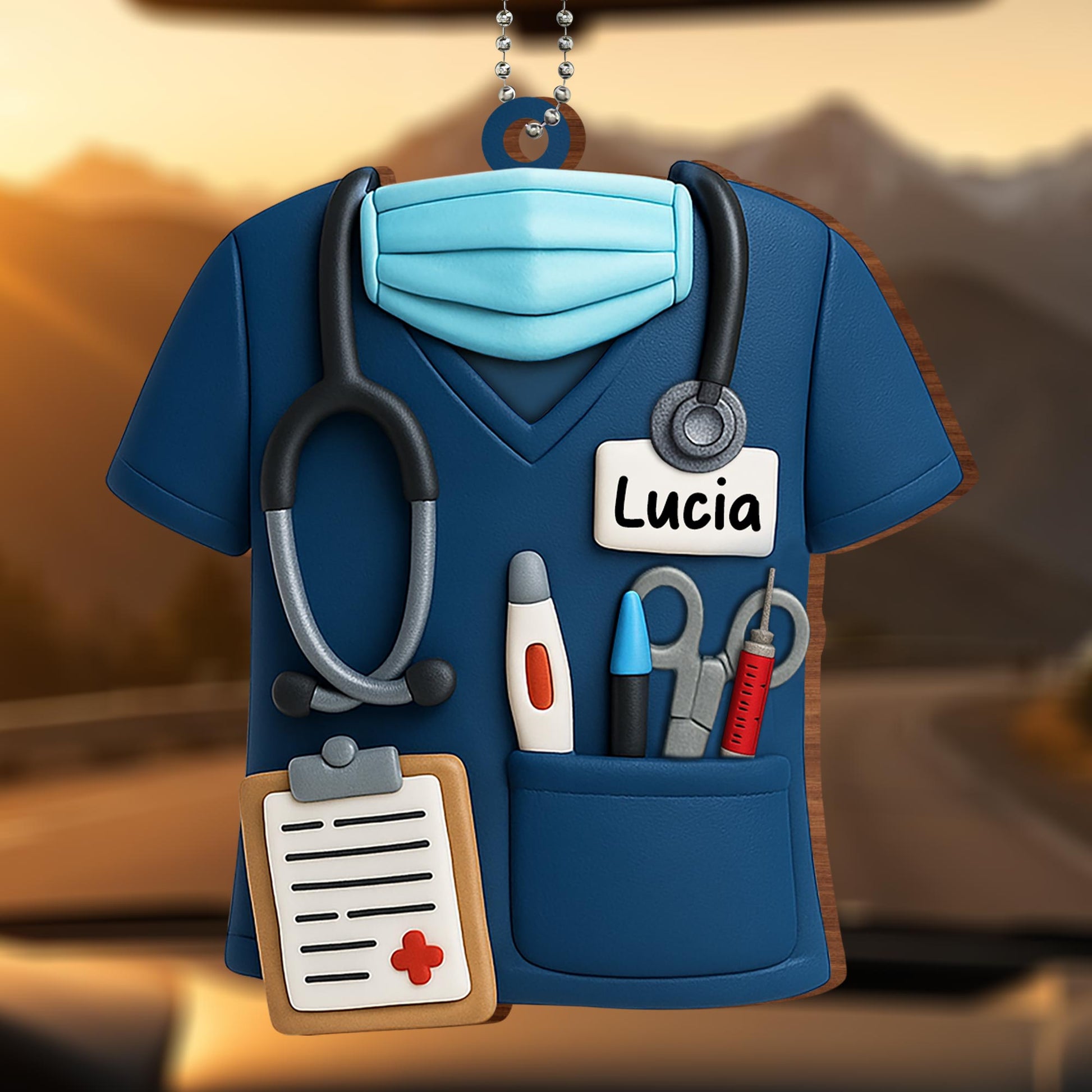 Celebrate Your Favorite Nurse With This Custom Nurse Ornament, Nurse Uniform and Medical Instruments
