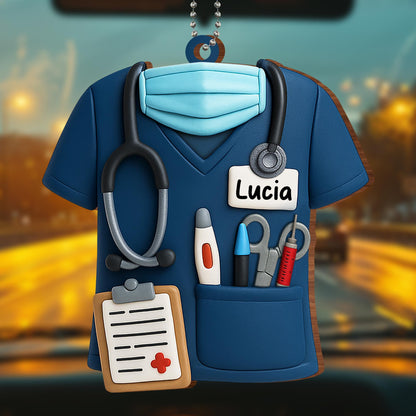Celebrate Your Favorite Nurse With This Custom Nurse Ornament, Nurse Uniform and Medical Instruments