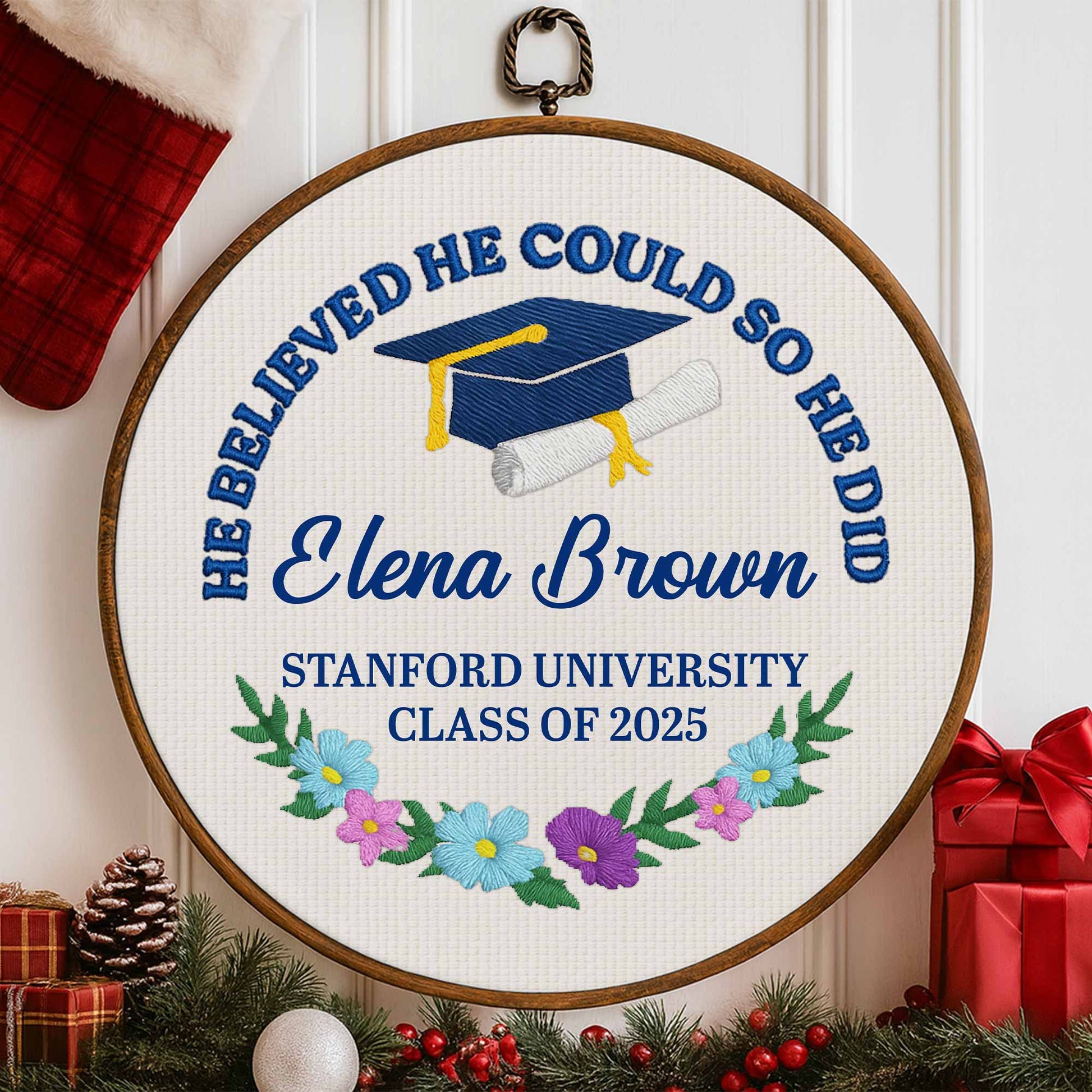 A Sweet Ending To A New Beginning With Graduation Cap And Flowers