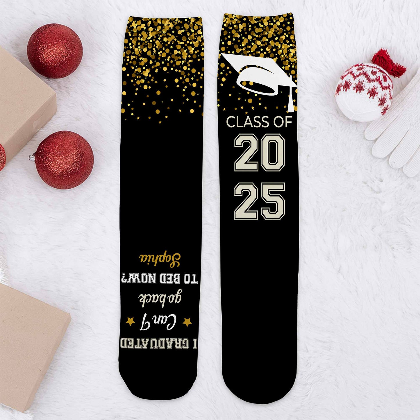 I Graduated, Can I Go Back To Bed Now? With Stars And Graduation Cap