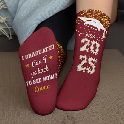 I Graduated, Can I Go Back To Bed Now? With Stars And Graduation Cap