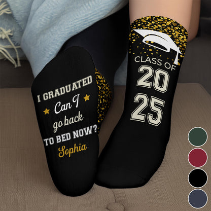 I Graduated, Can I Go Back To Bed Now? With Stars And Graduation Cap